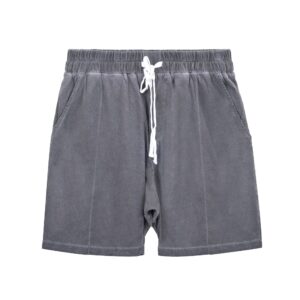Boxer Shorts With White Drawstring In grey