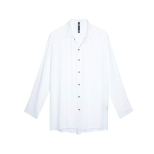 Sateen Long Sleeve Shirt in white